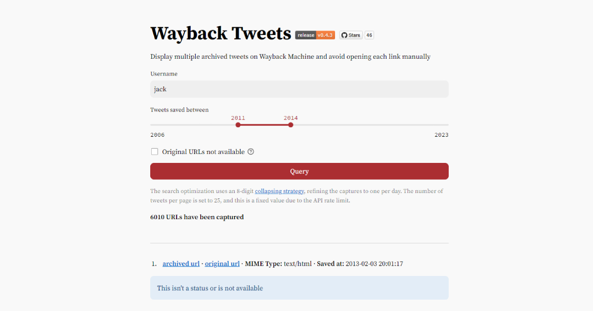 Wayback Tweets v0.4.x Released